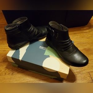 1| Earth 🌎 Leather Booties with side zipper.